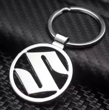 Llavero metal y cuero logo para Suzuki