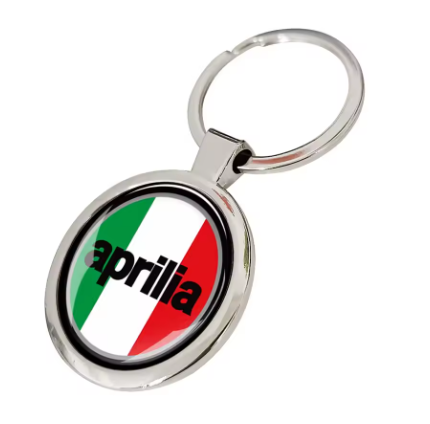 Llavero con logotipo de metal para Aprilia y bandera Italiana
