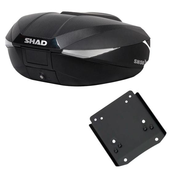 Baúl SHAD SH58X Carbon Expandible (Respaldo de regalo)