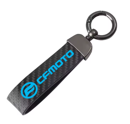Llavero de cuerda de cuero y fibra de carbono para CFMoto