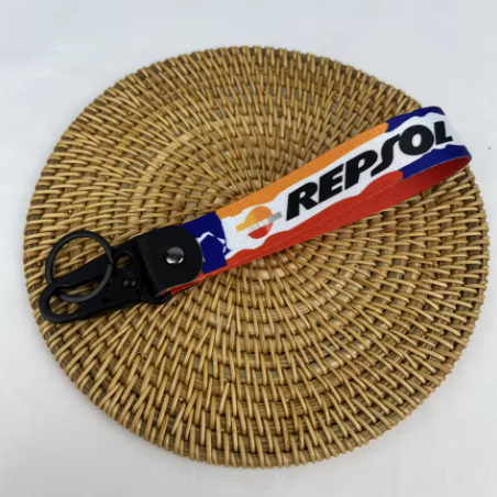 Llavero de moto con emblema Repsol