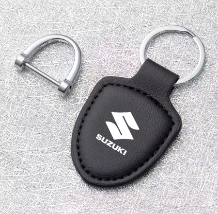 Llavero de cuero premium con emblema para Suzuki
