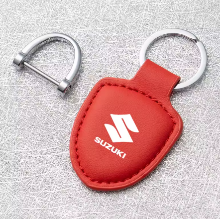 Llavero de cuero premium con emblema para Suzuki