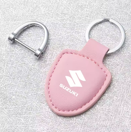 Llavero de cuero premium con emblema para Suzuki