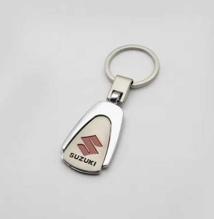 Llavero metal y cuero logo para Suzuki