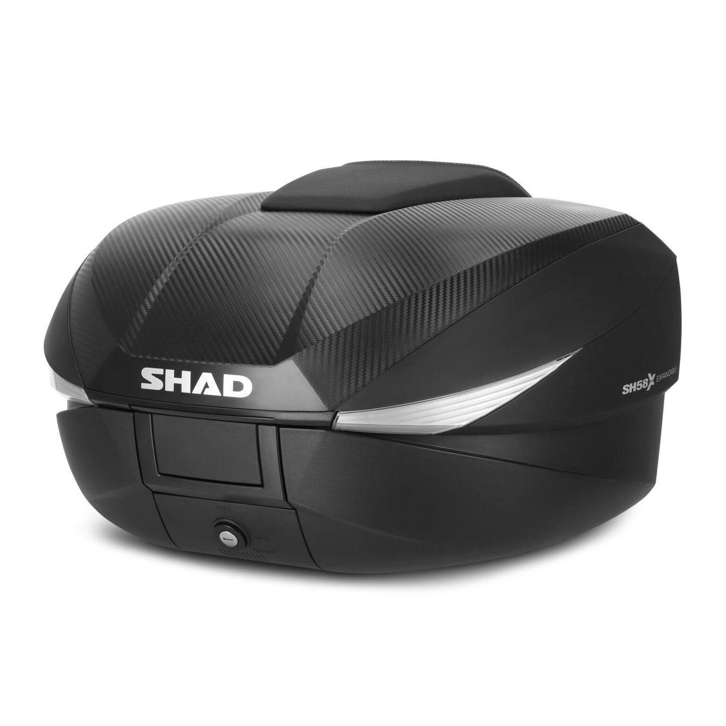 Baúl SHAD SH58X Carbon Expandible (Respaldo de regalo)